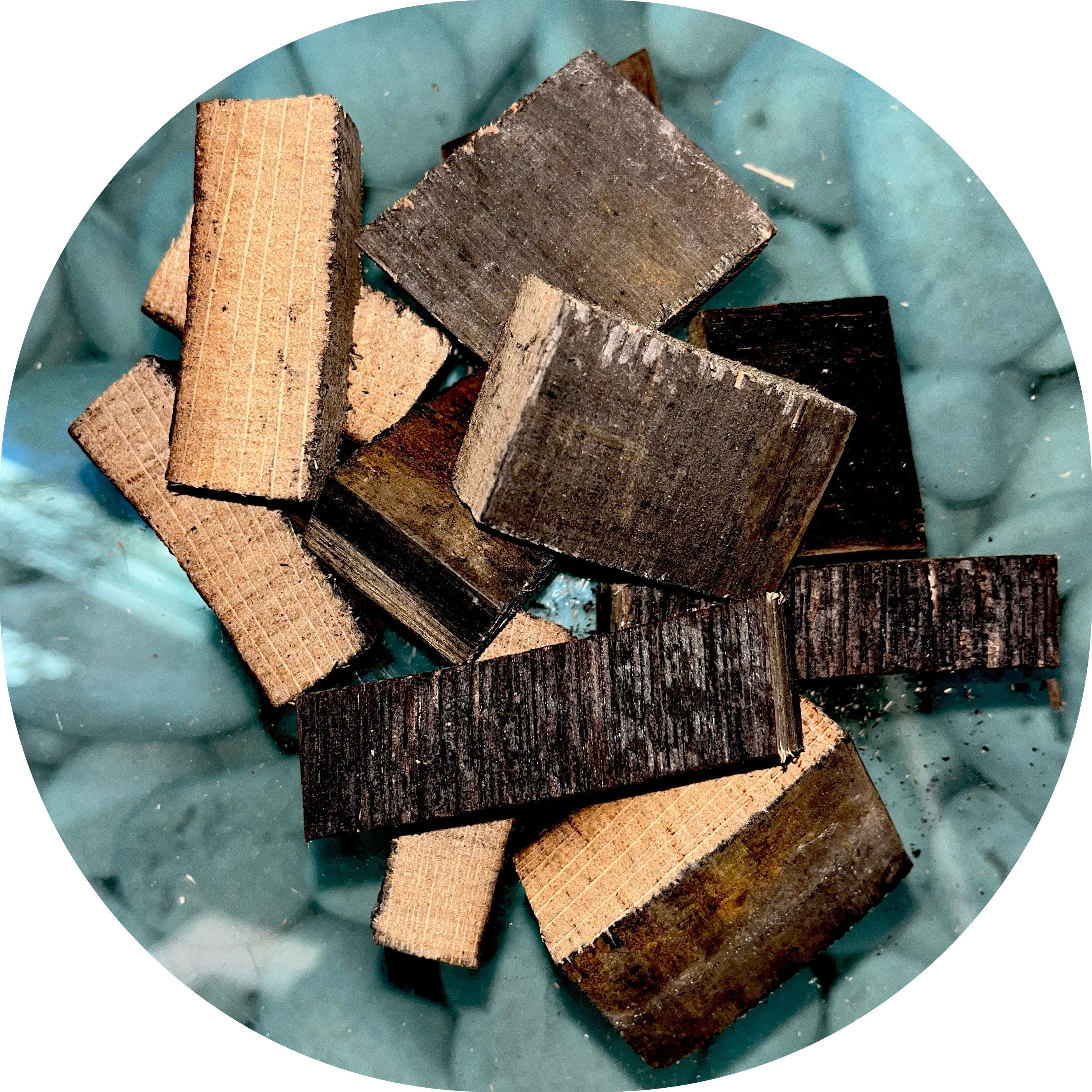 Pedaços de madeira de carvalho de barris de whisky, para defumar. 500g